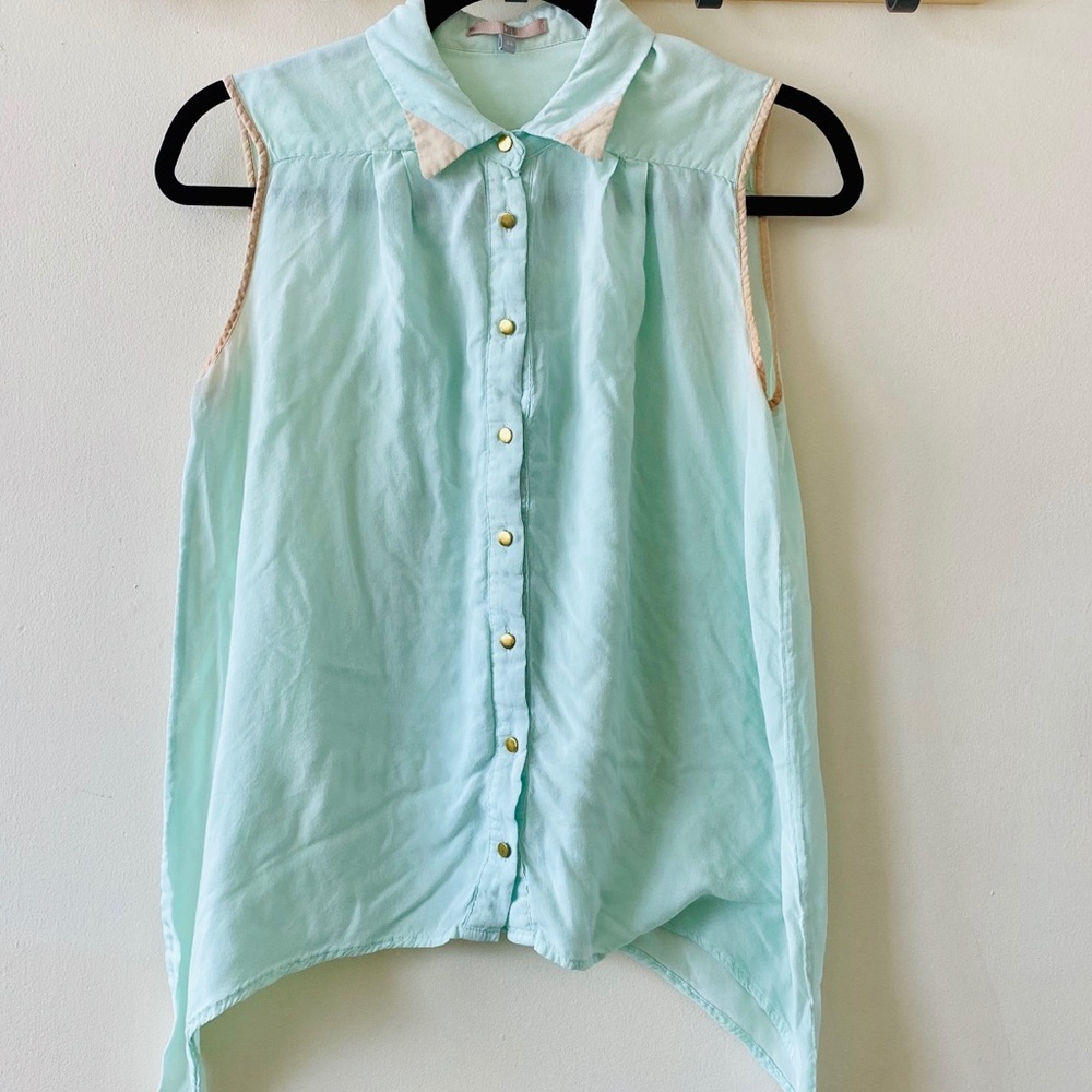Teal Collared Button-up